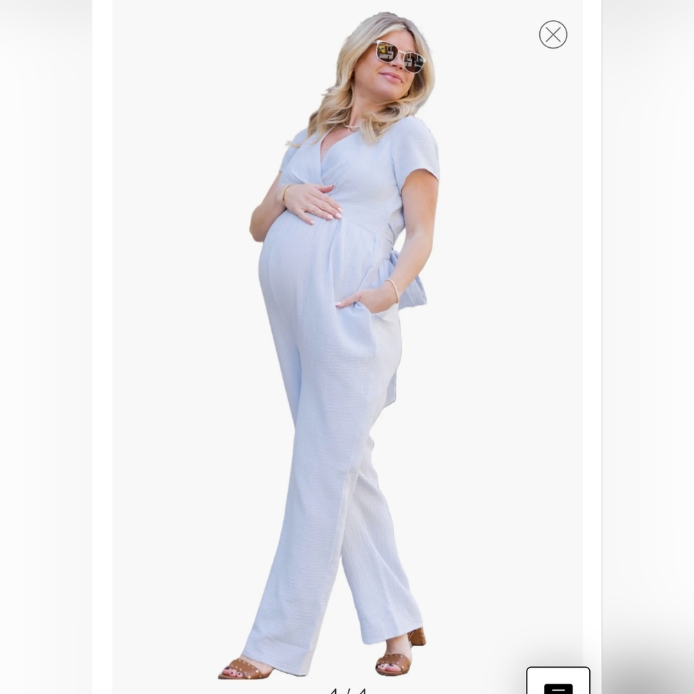 Emilia George Naomi Cotton Voile Maternity Jumpsuit